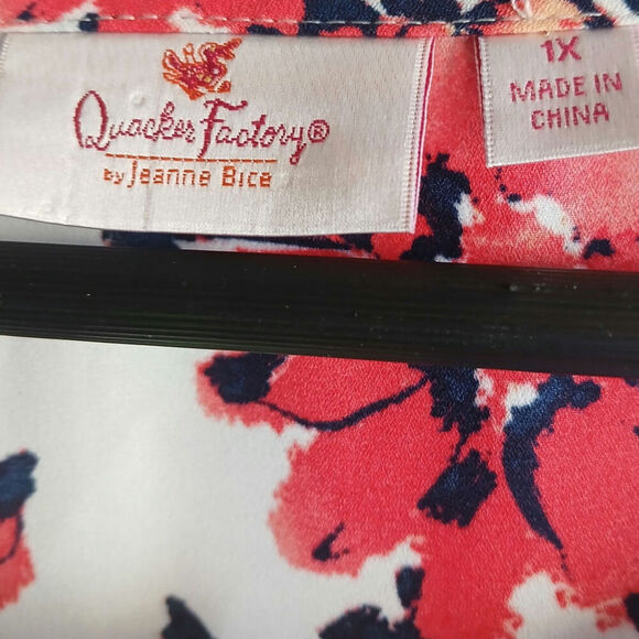 Quacker Factory 1X poncho top lightweight floral - Picture 3 of 5